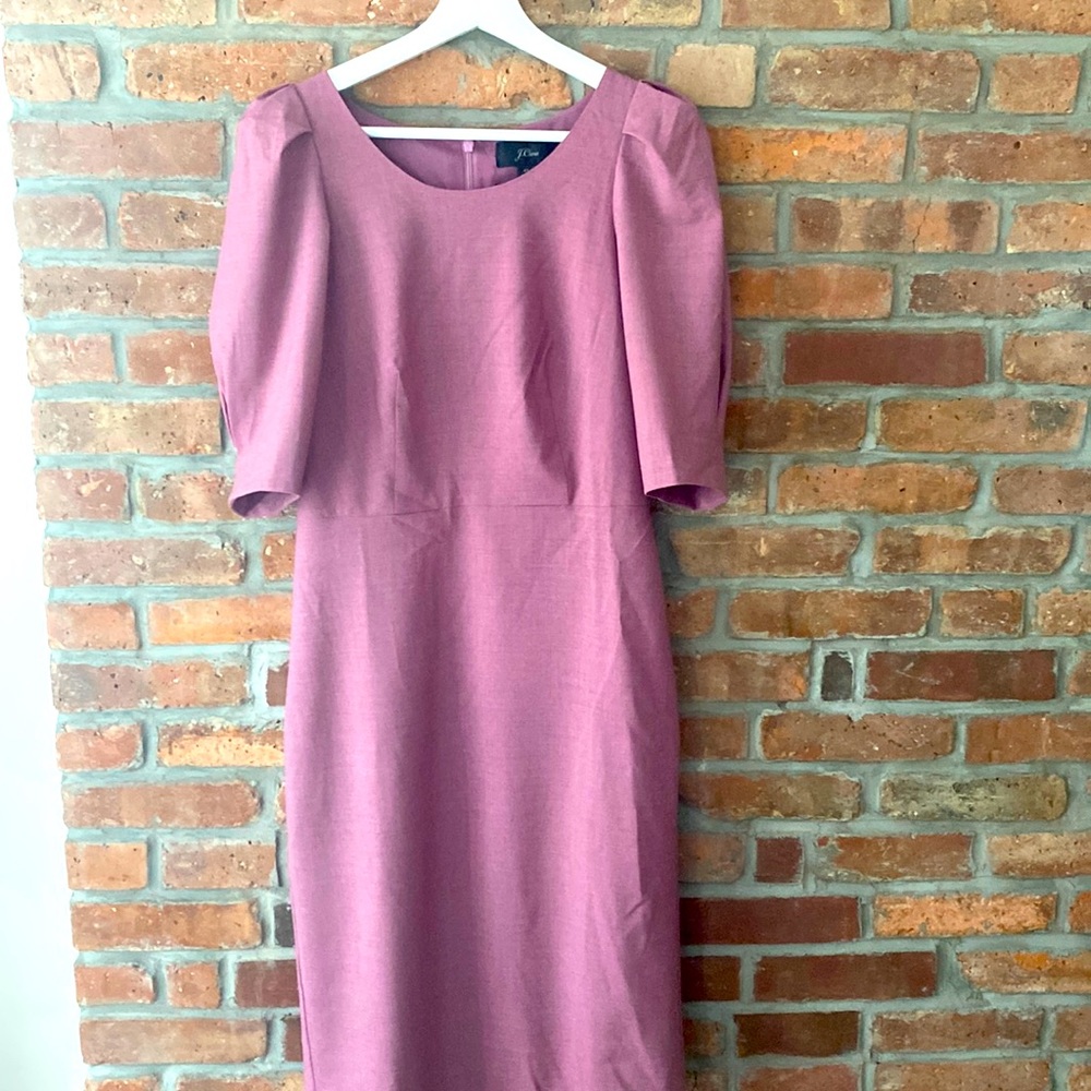 NWT J Crew dress. Italian wool. Purple.